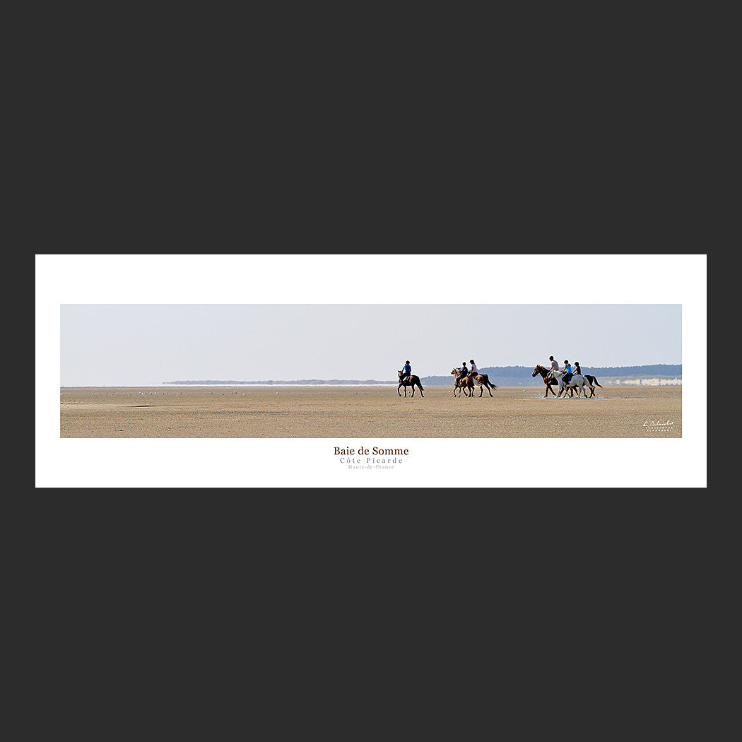 Affiche photo 2695 Cavaliers sur le sable en Baie de Somme à marée basse