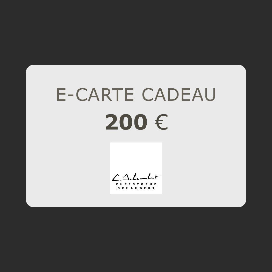 E-Carte Cadeau CHRISTOPHE SCHAMBERT 200 Euros