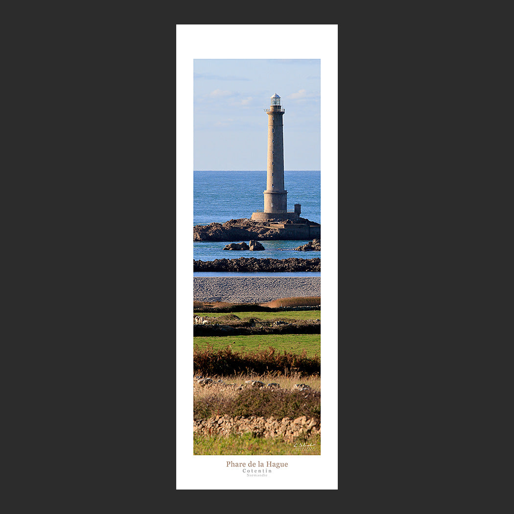 Affiche photo 0779 Le phare de la Hague au couchant en Normandie