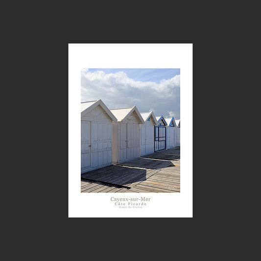 Affiche photo 2680 Cabines de plage de Cayeux-sur-Mer sur la Côte Picarde
