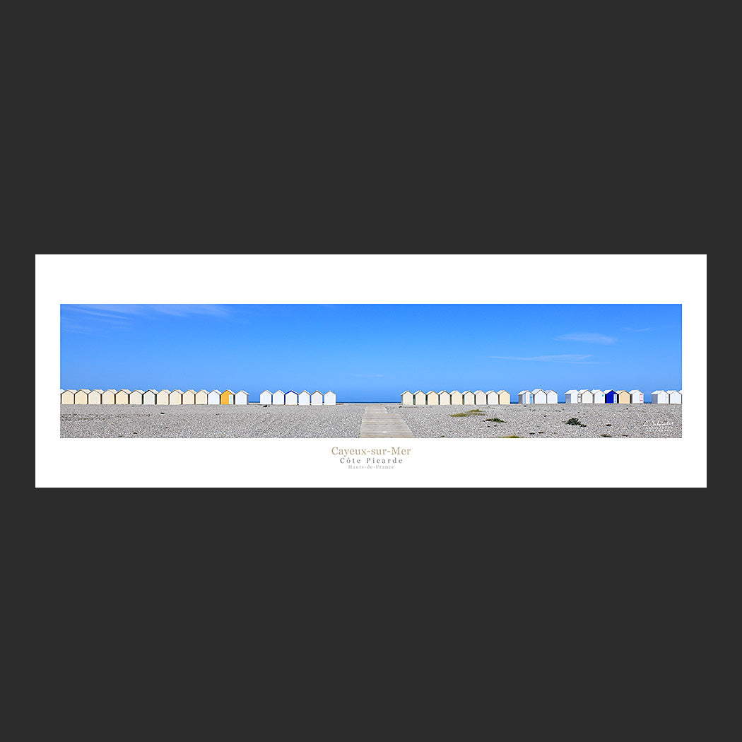 Affiche photo 2686 Les cabines de bain de Cayeux-sur-Mer et la plage de galets
