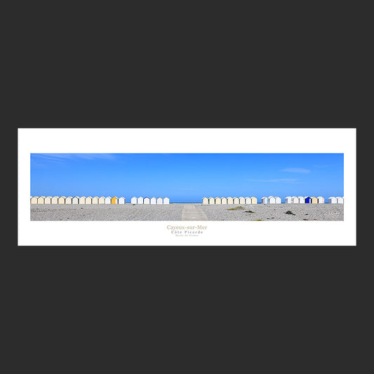 Affiche photo 2686 Les cabines de bain de Cayeux-sur-Mer et la plage de galets