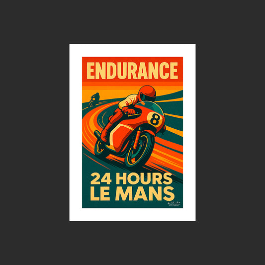 Affiche SP0254 Image art déco Le Mans moto 24 heures endurance